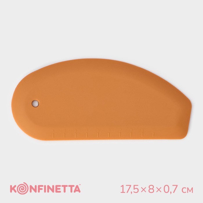 Шпатель кондитерский с размерной линейкой KONFINETTA, 17.5×8×0.7 см, бежевый
