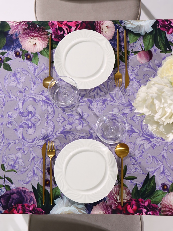 Скатерть «Этель. Цветочный этюд», 110×150 см, 100% хлопок, саржа 190 г/м²