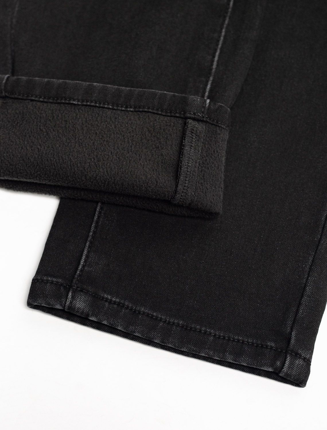 Джинсы mom-fit из эластичного денима на флисе D54.095 черный