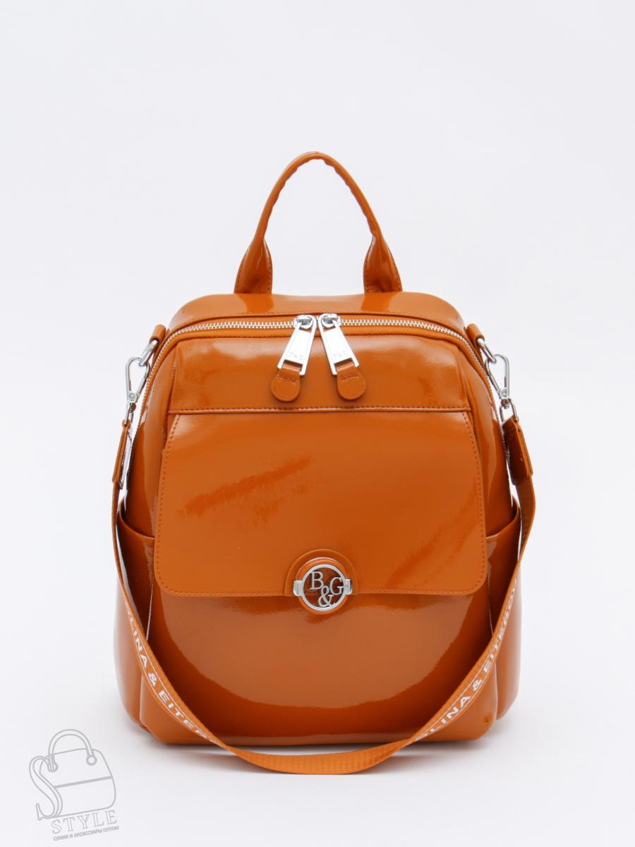 Рюкзак женский кожаный 21023-8 brown Polina&Eiterou