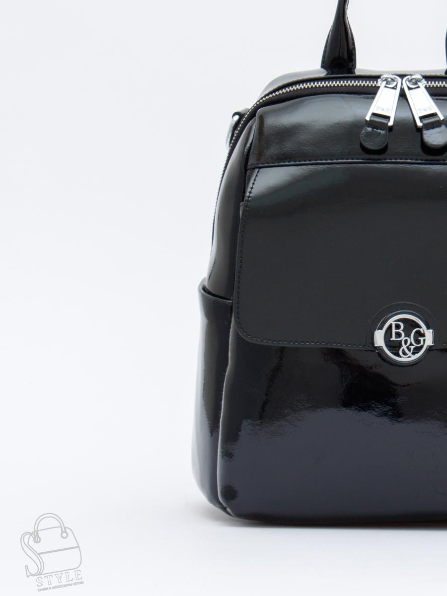 Рюкзак женский кожаный 21023-8 black Polina&Eiterou