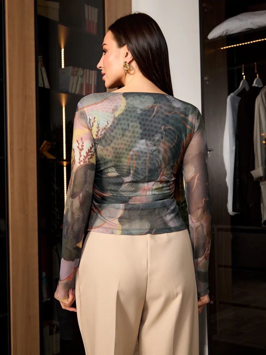 450р640р Блуза BL 24-3268 желто-зеленый