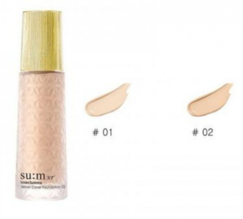 Тональная основа легкая антивозрастная SU:M37 LosecSumma Elixir Sheer Cover Foundation SPF30+ #1