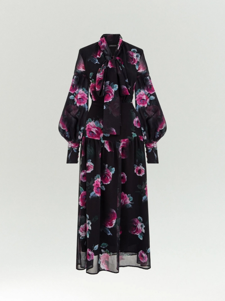 Платье макси из шифона с цветочным принтом ,
100% полиэстер ,