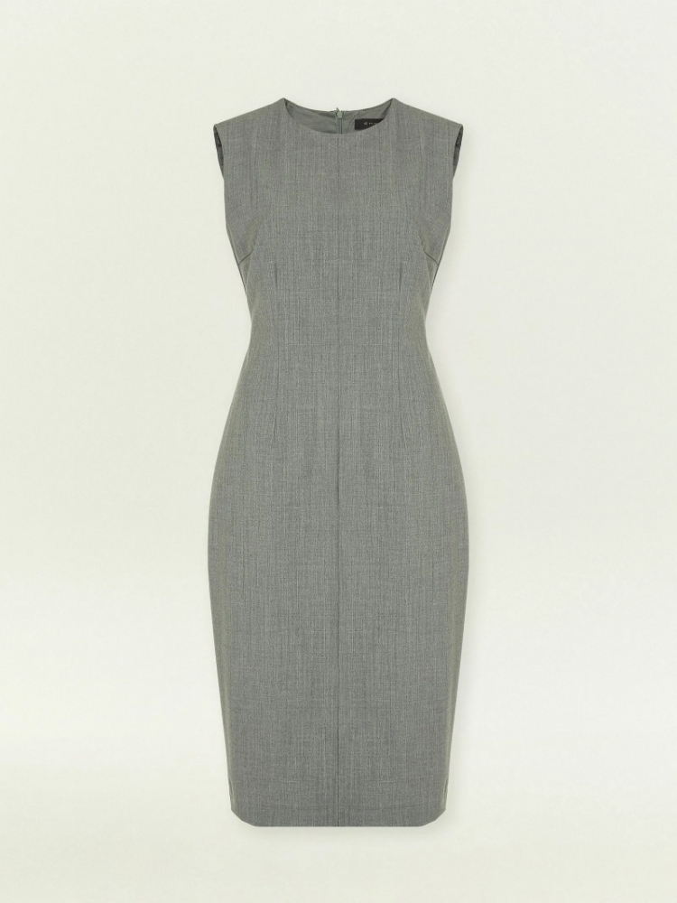 Платье-футляр миди ,
58% полиэстер, 21% шерсть, 18% вискоза, 3% эластан ,