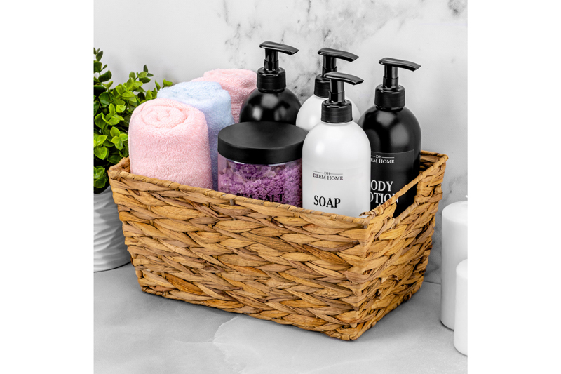 Корзинка плетеная 30*20*15 см с ручками, водный гиацинт