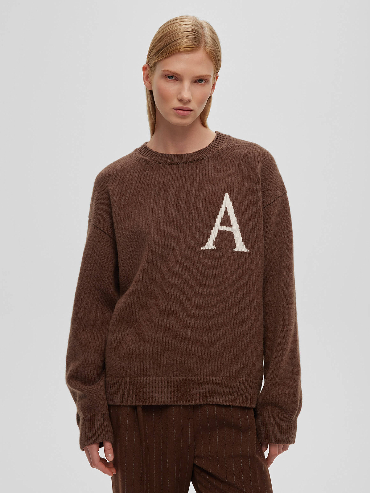 Джемпер свободного кроя с интарсией