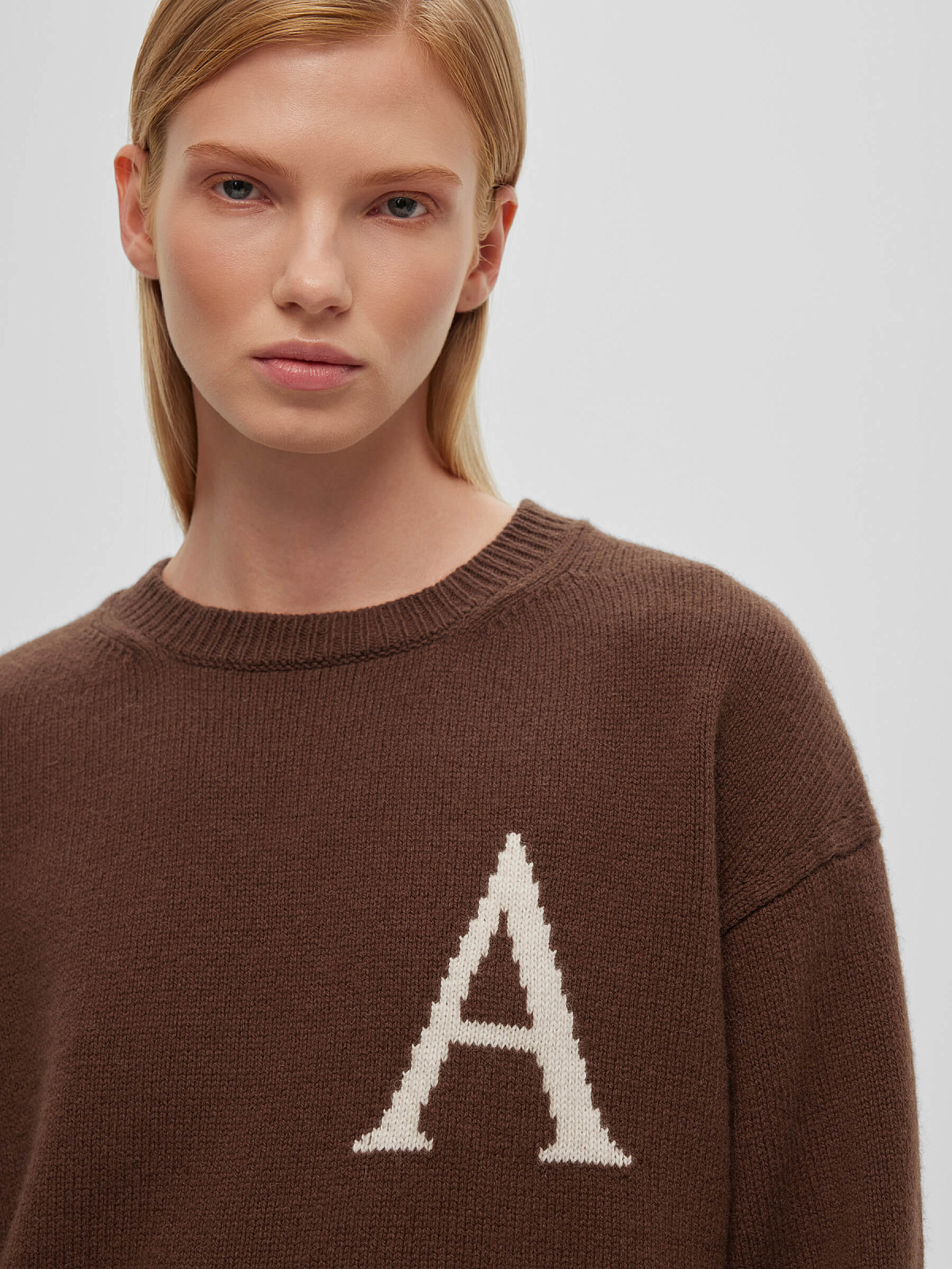 Джемпер свободного кроя с интарсией