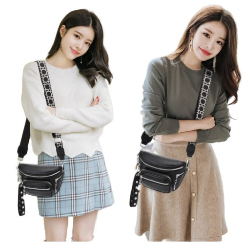 Поясная кожаная сумка 1535 GREY