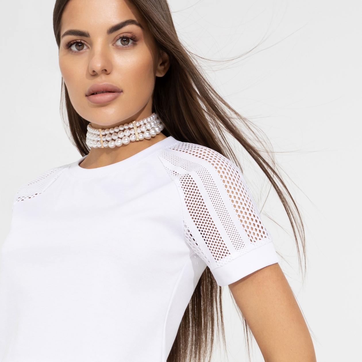 Ст.цена 1290р. Футболка с перфорацией, Талант перемен (идеал) 00000008857 Белый