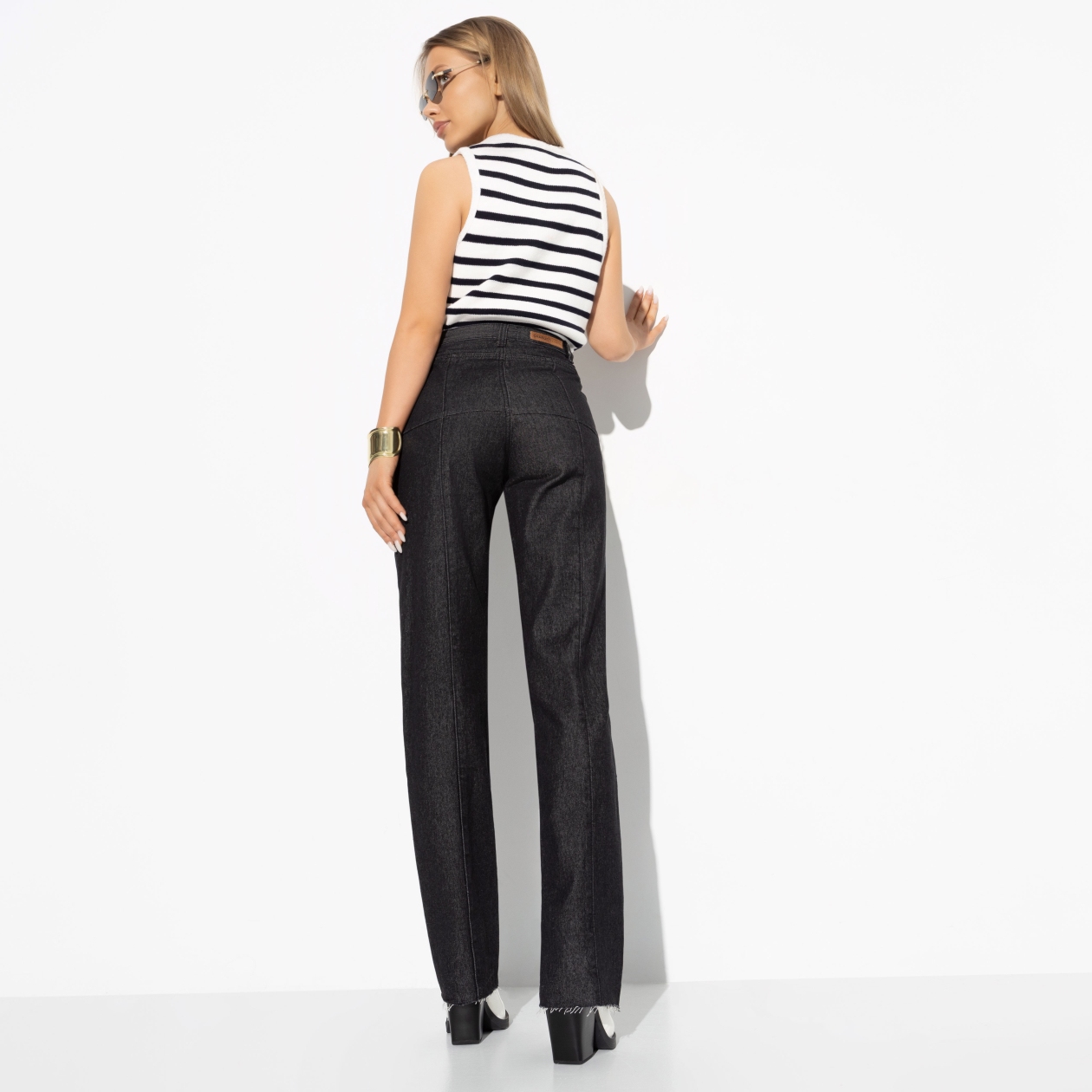 Ст.цена 2990р. Джинсы с молнией по всей штанине, Bergamo (dark grey)