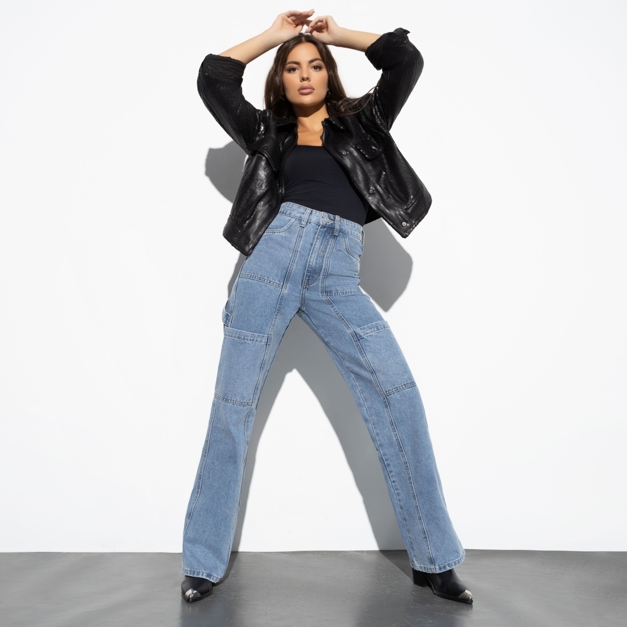 Ст.цена 2590р. Джинсы с накладными карманами, Ankona (middle blue)