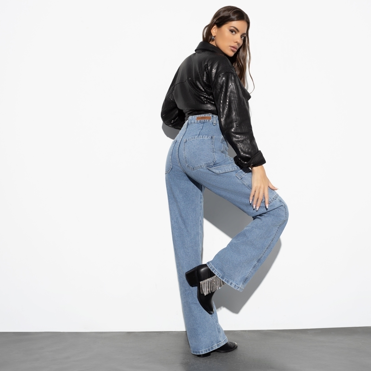 Ст.цена 2590р. Джинсы с накладными карманами, Ankona (middle blue)