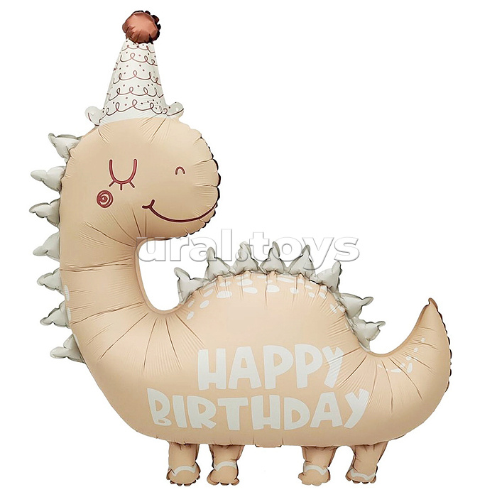 Шар (39''/99 см) Фигура, Динозаврик в колпачке, Сатин, 1 шт. в уп.