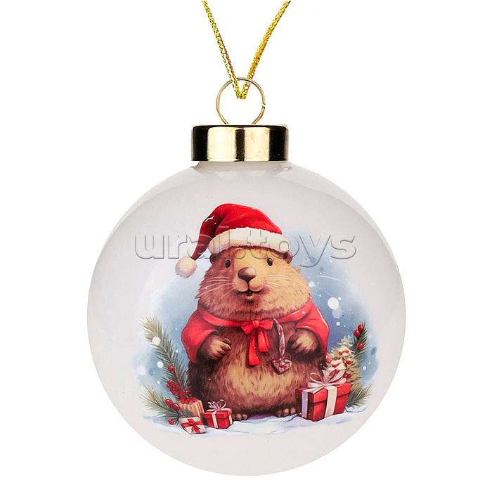 Новогоднее украшение. Елочный стеклянный шар