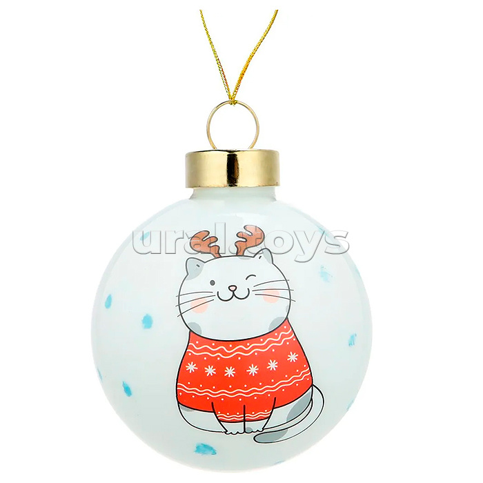 Новогоднее украшение. Елочный стеклянный шар