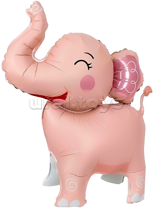 Шар 3D (25''/64 см) Фигура, Слоник, Розовый, Сатин, 1 шт. в уп.