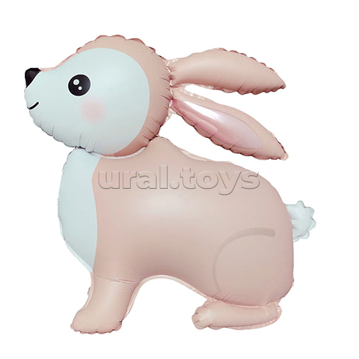 Шар 3D (24''/61 см) Фигура, Лесной Зайка, Розовый, Сатин, 1 шт. в уп.