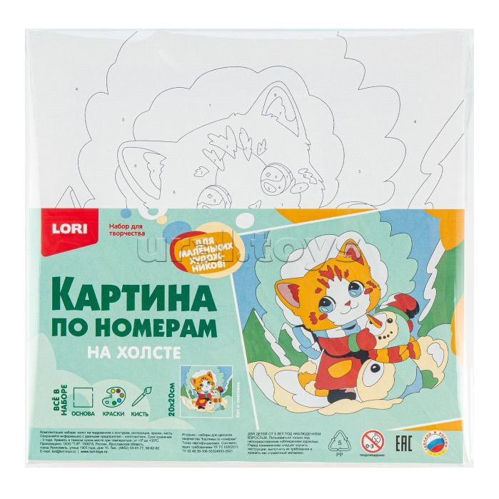 Картина по номерам на холсте 20х20