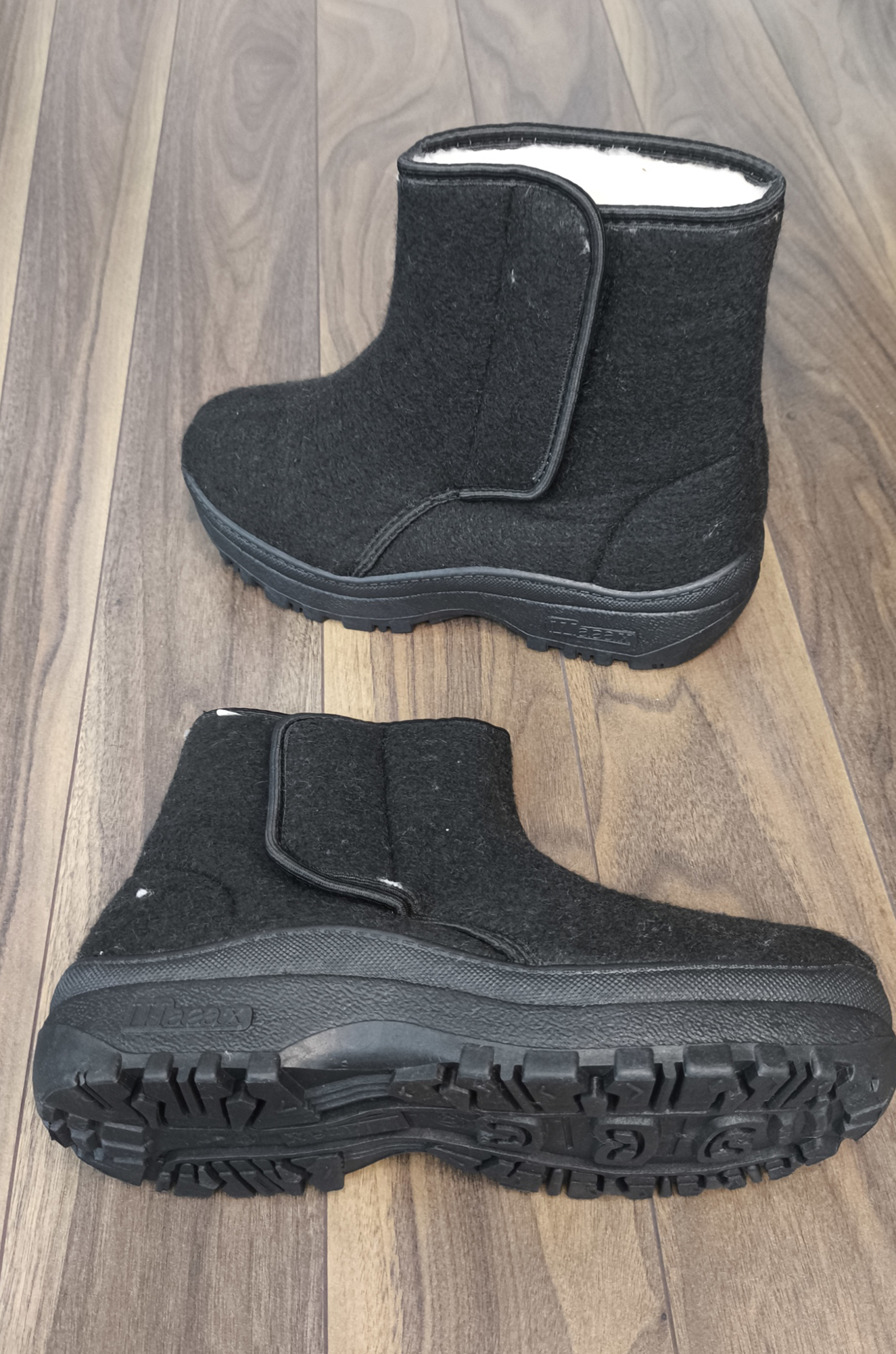 Ботинки мужские, на липучке (черный)