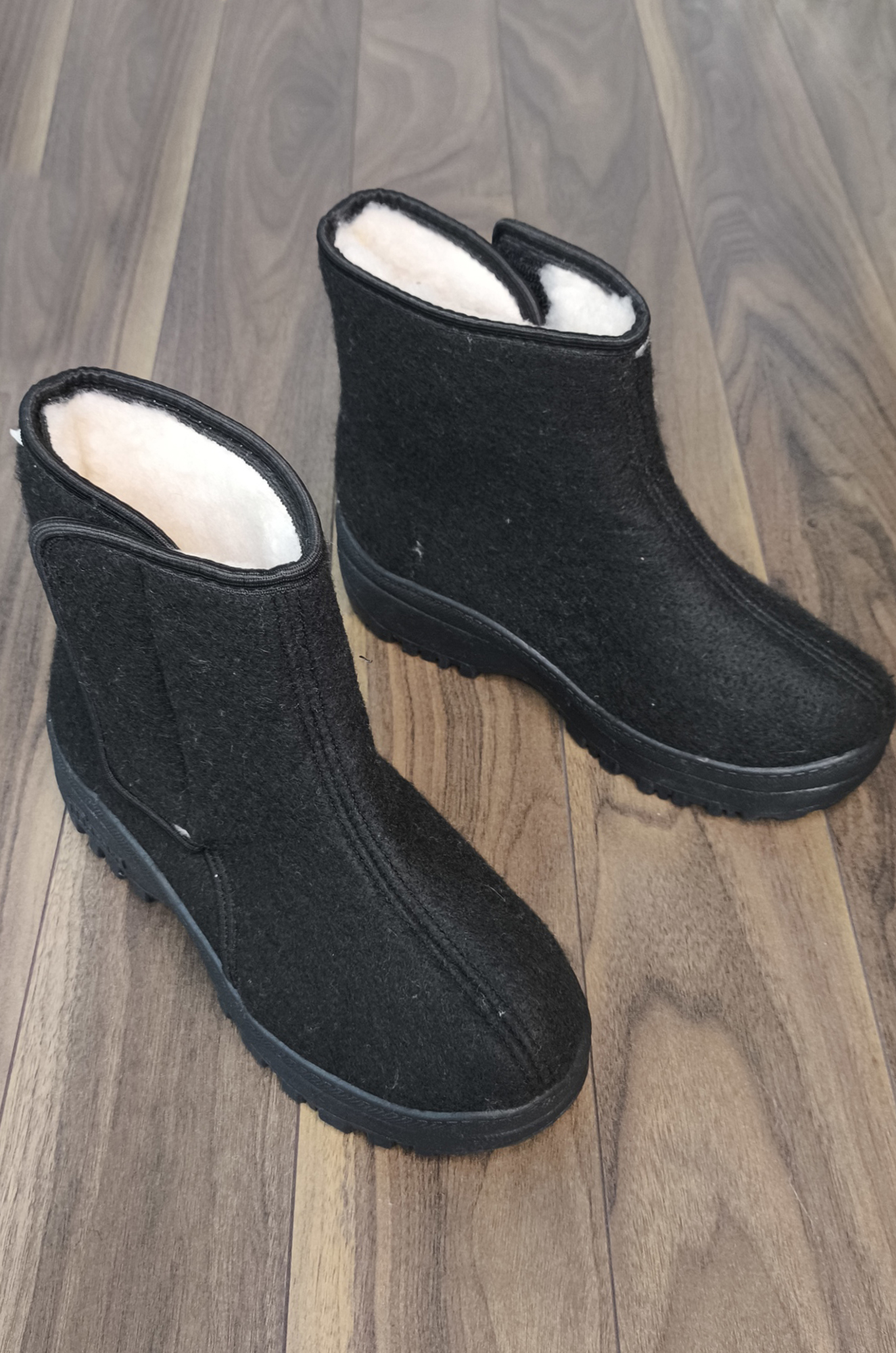 Ботинки мужские, на липучке (черный)