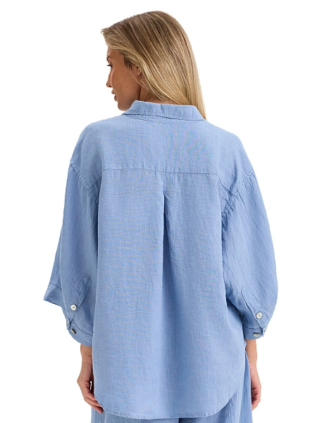Рубашка женская серии LINEN, цвет голубой пепельный