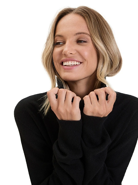 Свитер женский Cashmere&Merino blend oversize, цвет черный