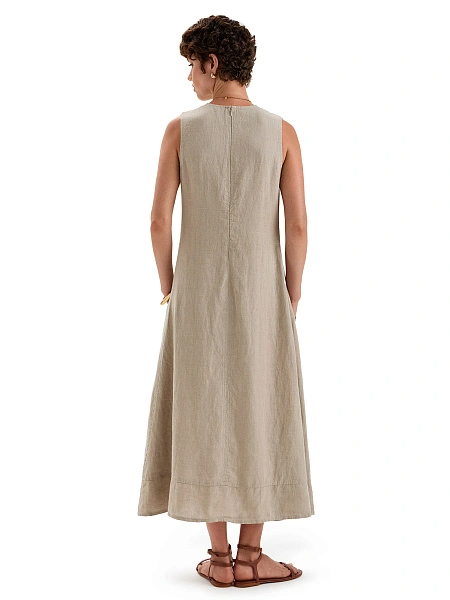 LINEN Платье женское, цвет бежевый