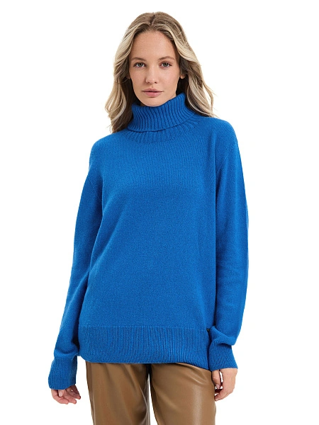 Свитер женский Cashmere&Merino blend oversize, цвет синий ультрамарин