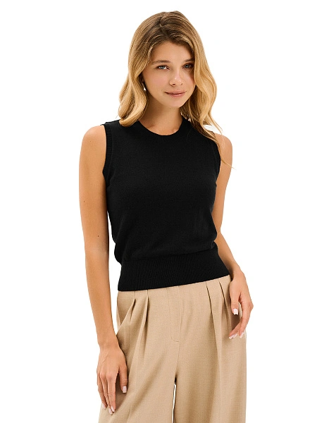 Топ трикотажный, цвет черный