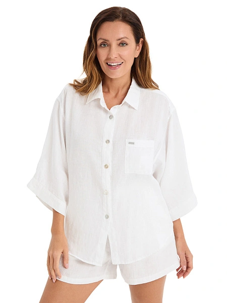 Рубашка женская серии LINEN, цвет белый