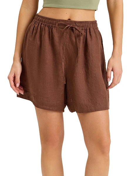 Шорты женские короткие серии LINEN, цвет кофе