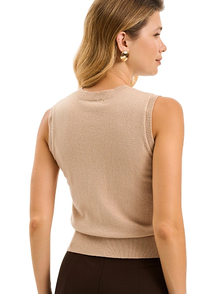 Топ трикотажный, цвет песочный