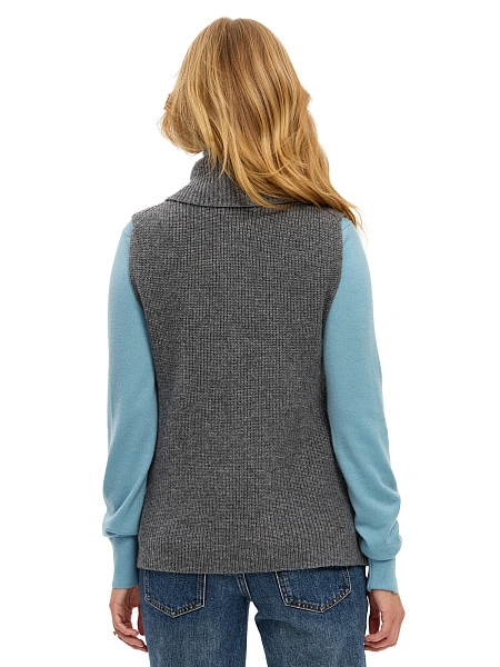 Жилет женский на молнии, цвет серый меланж