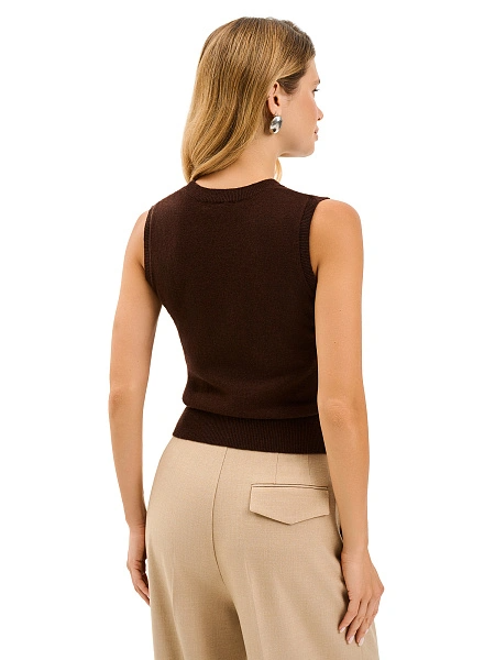 Топ трикотажный, цвет шоколад