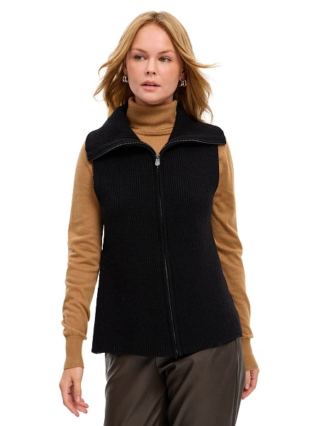 Жилет женский на молнии, цвет черный
