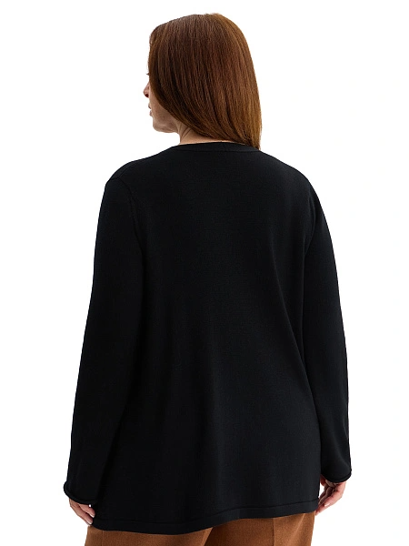Merino Base Кардиган женский plus size, цвет черный