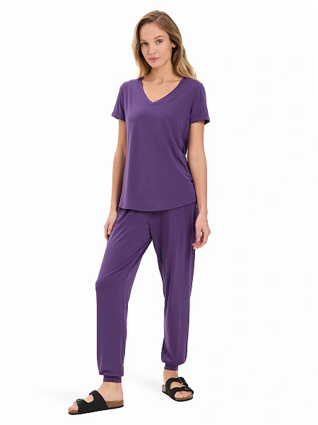 Футболка женская с V-вырезом серии Bamboo, цвет фиолетовый