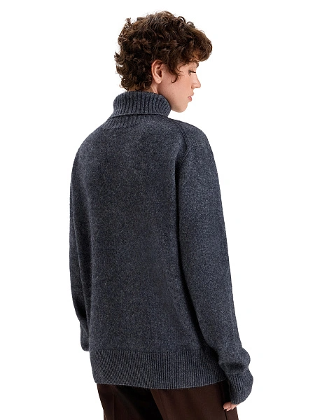 Свитер из пуха ангорского кролика, цвет серый меланж