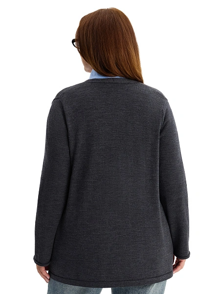 Merino Base Кардиган женский plus size, цвет антрацит