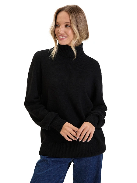 Свитер женский Cashmere&Merino blend oversize, цвет черный