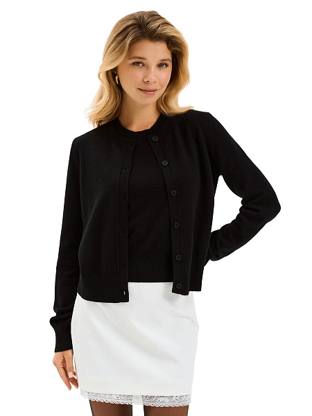 Кардиган на пуговицах, цвет черный
