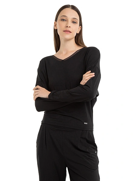Лонгслив женский серии Bamboo, цвет черный
