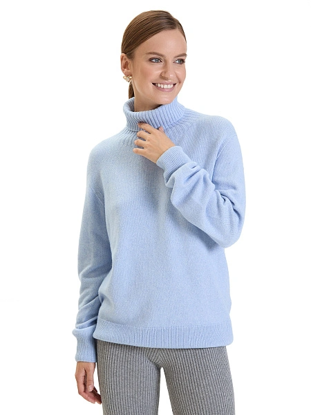 Свитер женский Cashmere&Merino blend oversize, цвет бледно-голубой