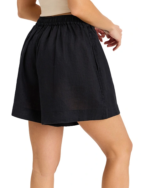 Шорты женские короткие серии LINEN, цвет черный