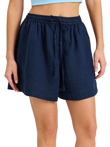 Шорты женские короткие серии LINEN, цвет темно-синий