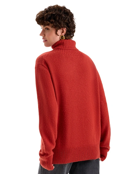 Свитер из пуха ангорского кролика, цвет терракот