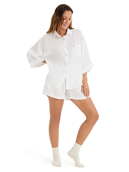 Рубашка женская серии LINEN, цвет белый