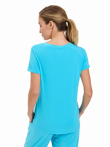 Футболка женская с V-вырезом серии Bamboo, цвет бирюзовый