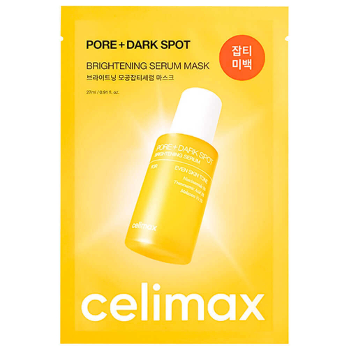 Тканевая маска для выравнивания тона и рельефа кожи CELIMAX PORE+DARK SPOT BRIGHTENING SERUM MASK 1 шт